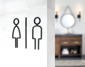 Bsign - Restroom Sign With Arrow - All Gender Bathroom Symbol - Toilet Signage