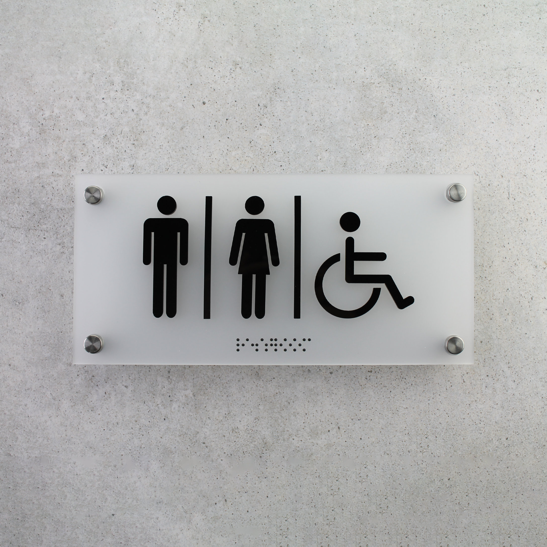 Letrero Moderno Para Puerta De Baño / Espejo Plateado Negro Blanco