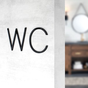 Bsign - WC Restroom Sign - All Gender Toilet Signage - Water Closet Bathroom Sign