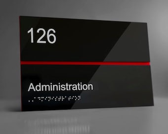 Custom Acrylic Office Door Sign with Number & Personalization