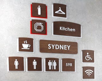 Bsign - Unit Door Number Sign - Wood Apartment Numbers - Room Number Signage