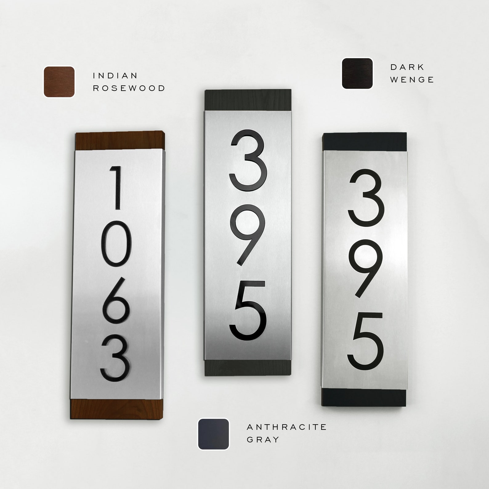 Modern House Number Plaque Metal Address Sign Stainless Etsy