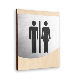 Bsign - Restroom Door Sign - All Gender Bathroom Plate - Water Closet Plaque