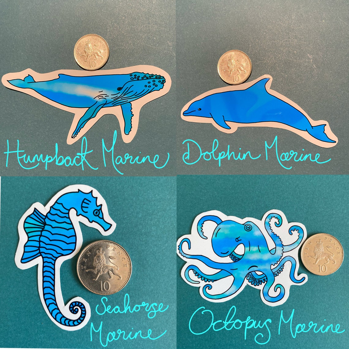 Custom Sticker Multipack Sea Animal Stickers Selection Etsy