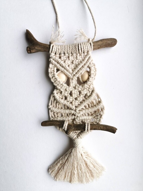 Macrame Owl Wall Hanging Art Cotton Macrame Owl Wall Hanging