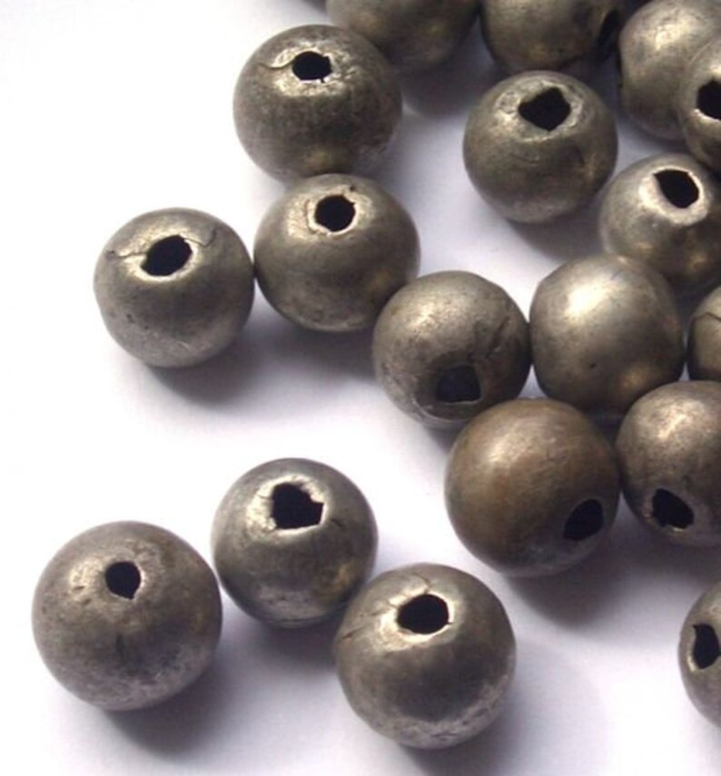 5 Balls-Antique smooth silver balls hand work J