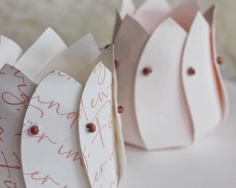 Set of 2 paper flower baskets | Spring table decoration & gift idea