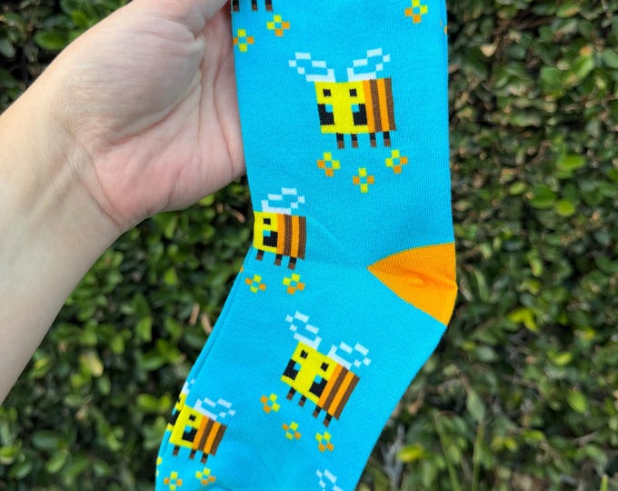 Mining Bee Inspired Socks | Cozy Gamer | Comfy Unisex Cotton Socks