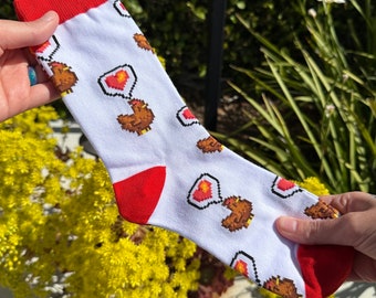 Stardew Valley Chicken Socks, Comfy, Unisex Cotton Socks