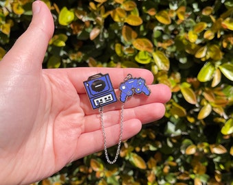 Gamecube Pin With Chain | Enamel Pin | Nintendo