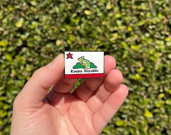 Koopa Bowser Pin, California Flag