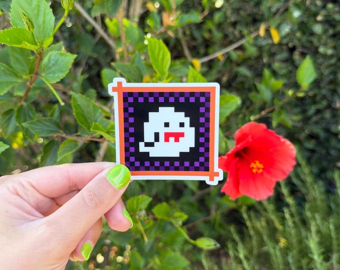Funny Boo Inspired Super Mario Sticker