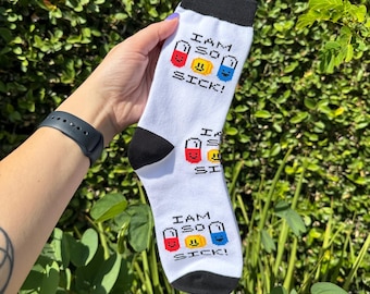I’m So Sick Pill Socks, Comfy, Unisex Cotton Socks