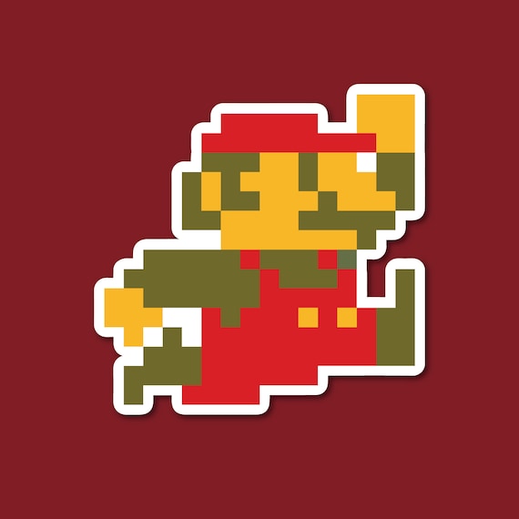 Super Mario Sticker Retro 8 Bit Etsy Super Mario Sticker Retro 8 Bit Etsy