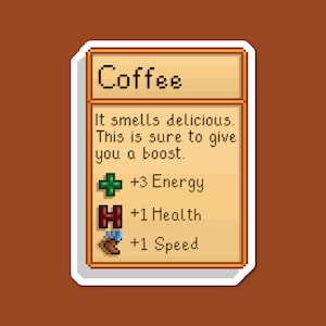 Stardew Valley Coffee Stats Sticker