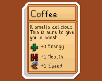 Stardew Valley Coffee Stats Sticker