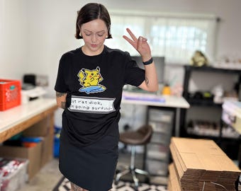 Surfing Electric Rat Shirt, Black