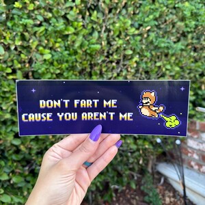 Mario Fart Funny Bumper Sticker | Vinyl 9”