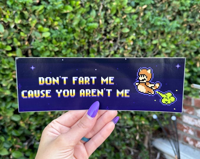 Mario Fart Funny Bumper Sticker | Vinyl 9”