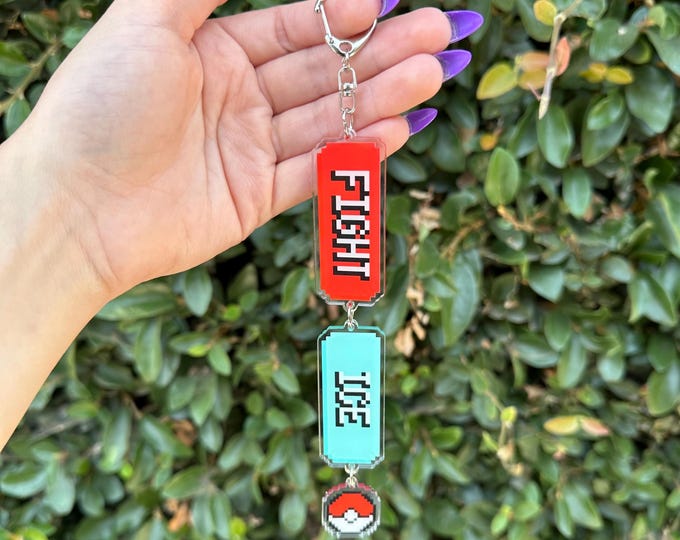 Fight and Ice Poke Keychain - Charity listing- PRE-ORDER