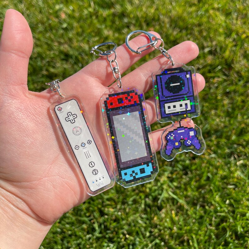 Video Game Keychain Acrylic Gamer Gift Etsy