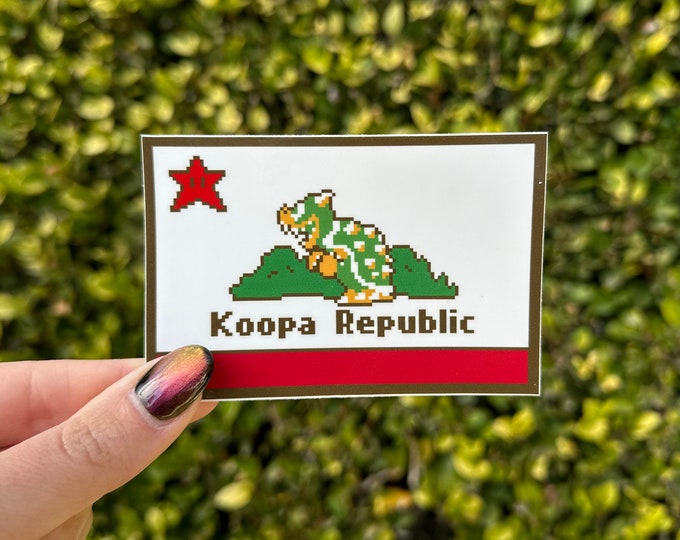 Koopa Republic Sticker | California flag | Gamer Gift