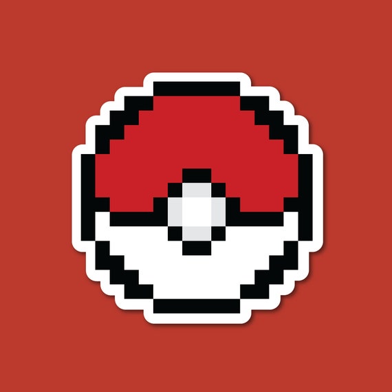 Pokeball Pokemon Sticker 8 Bit 