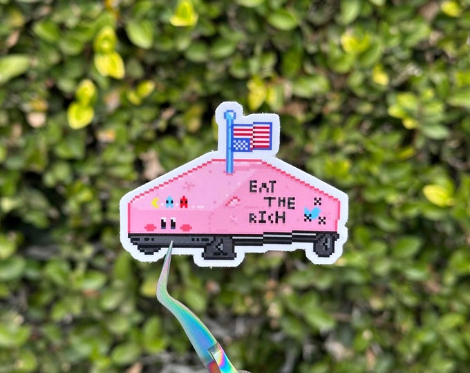 Kirby Truck Sticker, Eat the Rich