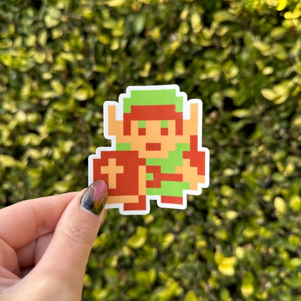 Legend of Zelda Link Sticker, 8 Bit