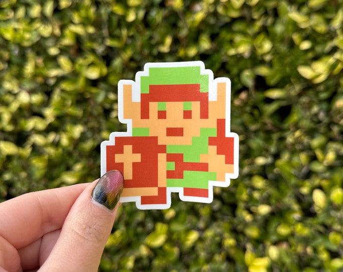 Legend of Zelda Link Sticker, 8 Bit
