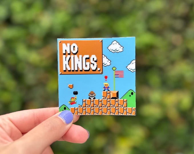 No Kings Sticker, Super Mario
