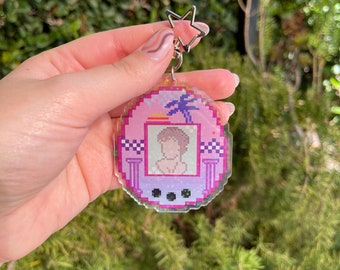 Vapor Wave Tamagotchi Keychain