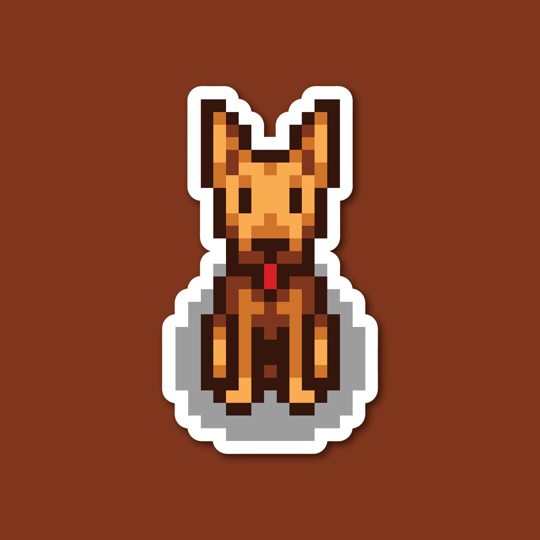 Stardew Valley Sitting Dog Sticker style 3 Etsy