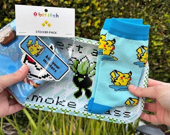 Poke Bundle, Tray, Sticker pack, Folding tote bag, Socks