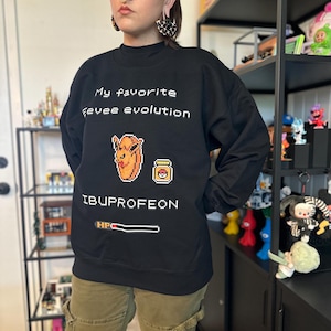 Sweat-shirt amusant Evoli Evolution, cadeau pour joueur, col rond, Eeveelution