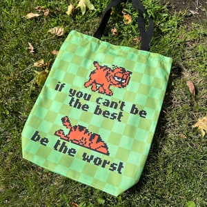 Lazy Cat Tote Bag, Reusable tote, shoulder bag, gamer gift