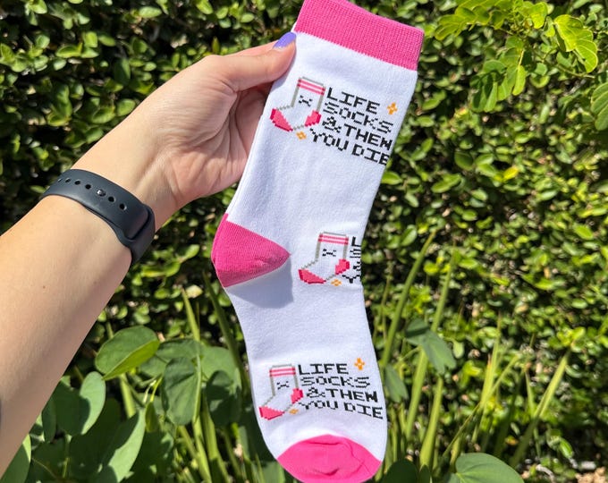 Life Socks And Then You Die, Comfy, Unisex Cotton Socks