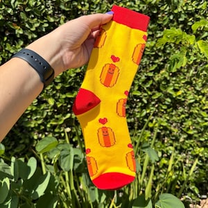 Hotdog Socks, Comfy, Unisex Cotton Socks
