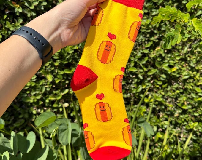 Hotdog Socks, Comfy, Unisex Cotton Socks