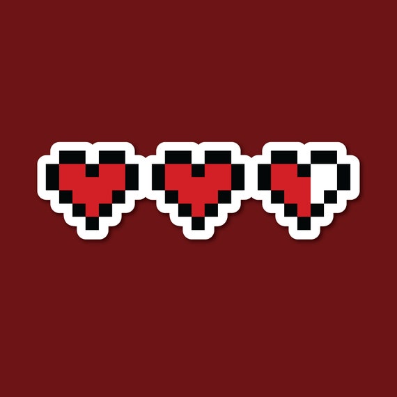 Three small heart decals - Stitched Up Stickers