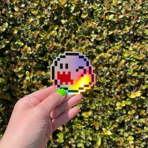 Holografische Boo Super Mario-sticker