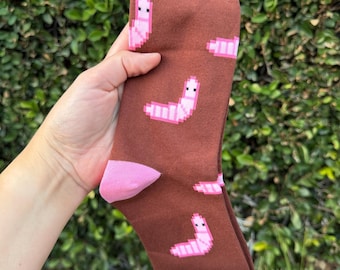 Cute Worm Socks | Cozy Gamer | Comfy Unisex Cotton Socks