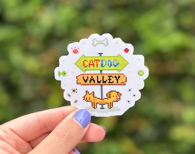Stardew CatDog Valley Sticker