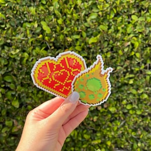 Legend of Zelda Stickers, Heart and Stamina, 8 Bit