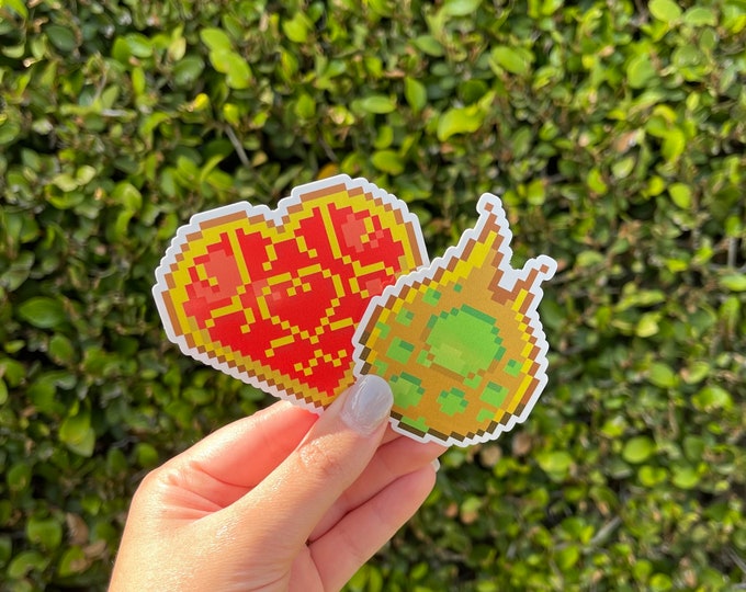 Legend of Zelda Stickers, Heart and Stamina, 8 Bit