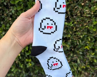 Derpy Boo Nintendo Inspired Socks | Gamer Gift | Cozy Gaming | Unisex Socks
