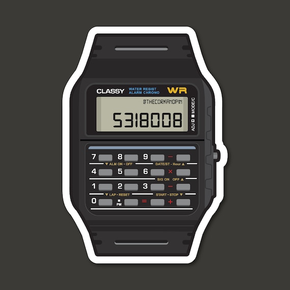 Undskyld mig Modsige mod Casio Calculator Watch Sticker Retro 8 Bit - Etsy