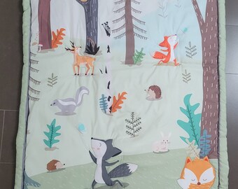 Baby blanket forest animals quilt crawling blanket 85 cm x 108 cm card for birth gift