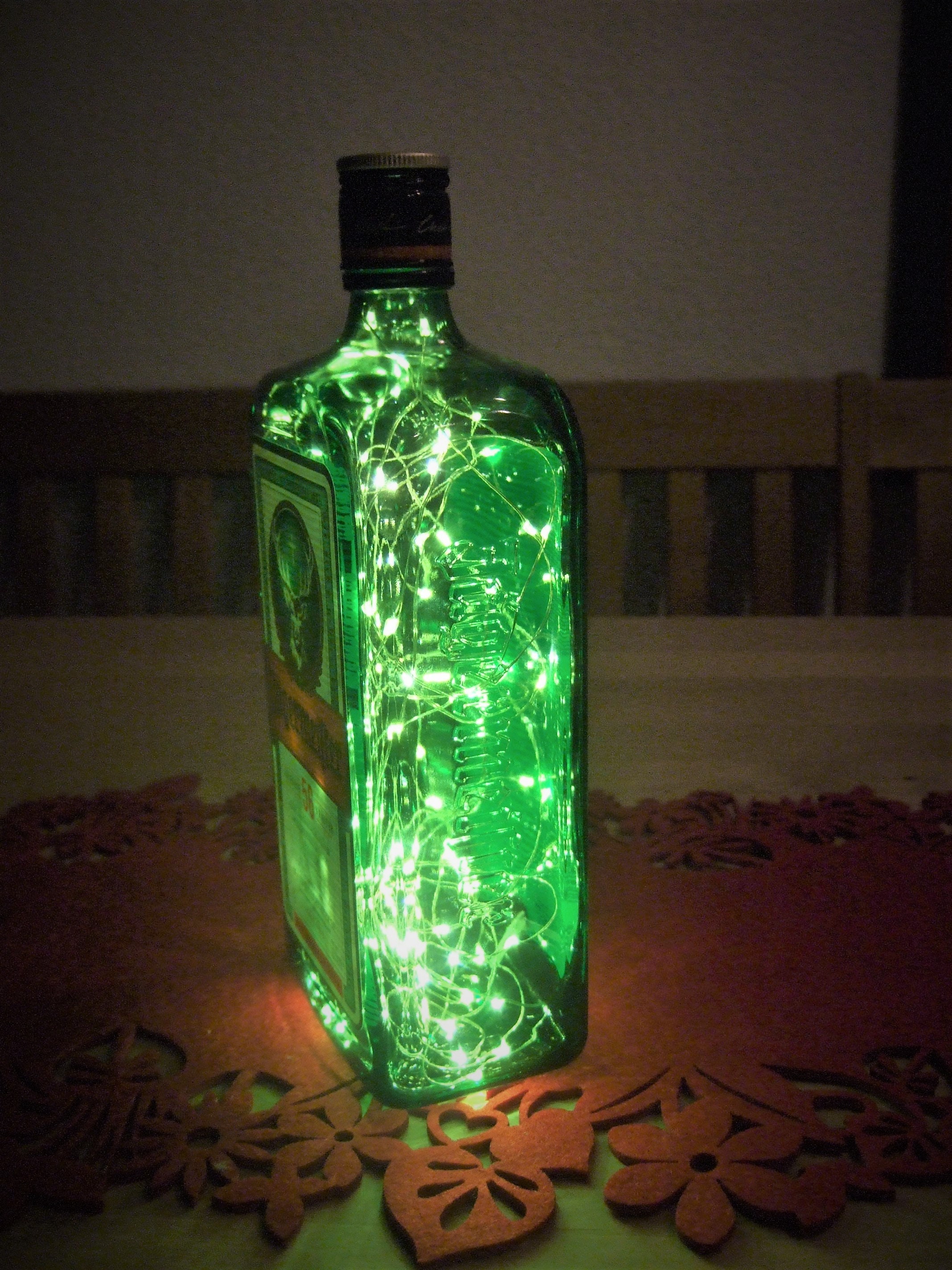 Jägermeister Bottle in Various Sizes With 100 Leds Illuminated in