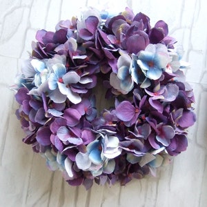 Hortensien Kranz Trkranz Tischkranz gro oder klein in Blau Lila Tnen  Seidenblumen knstlich - Etsy.de